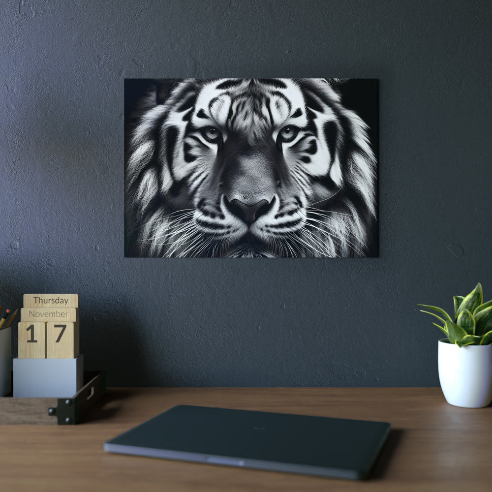 Tigre Feu Eau Lune- Tableau aluminium