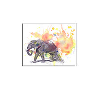 Tableau Animal Eléphant en Pastel