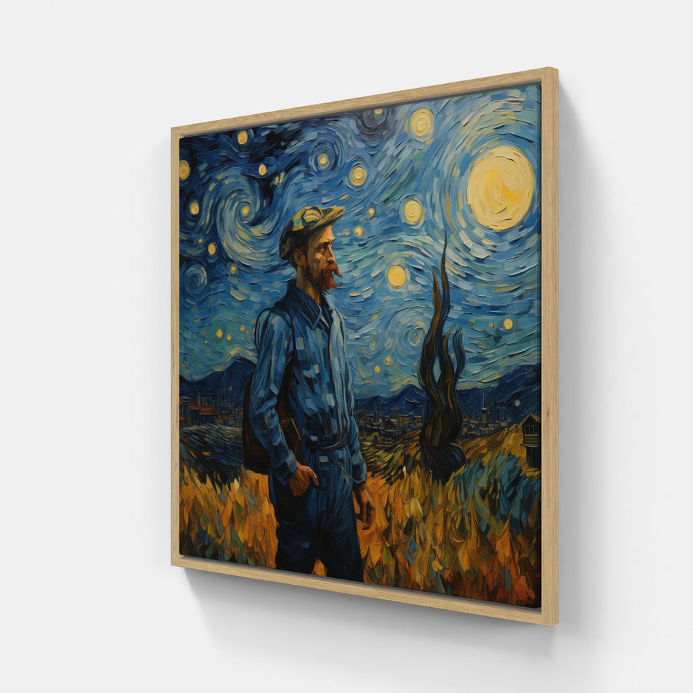 Van Gogh's Brush Dance-Canvas-artwall-20x20 cm-Wood-Artwall