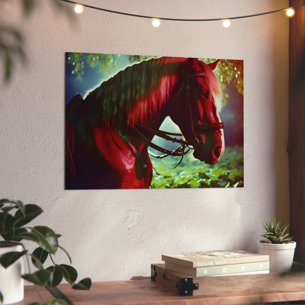 Cheval galop courage fou.- Tableau aluminium