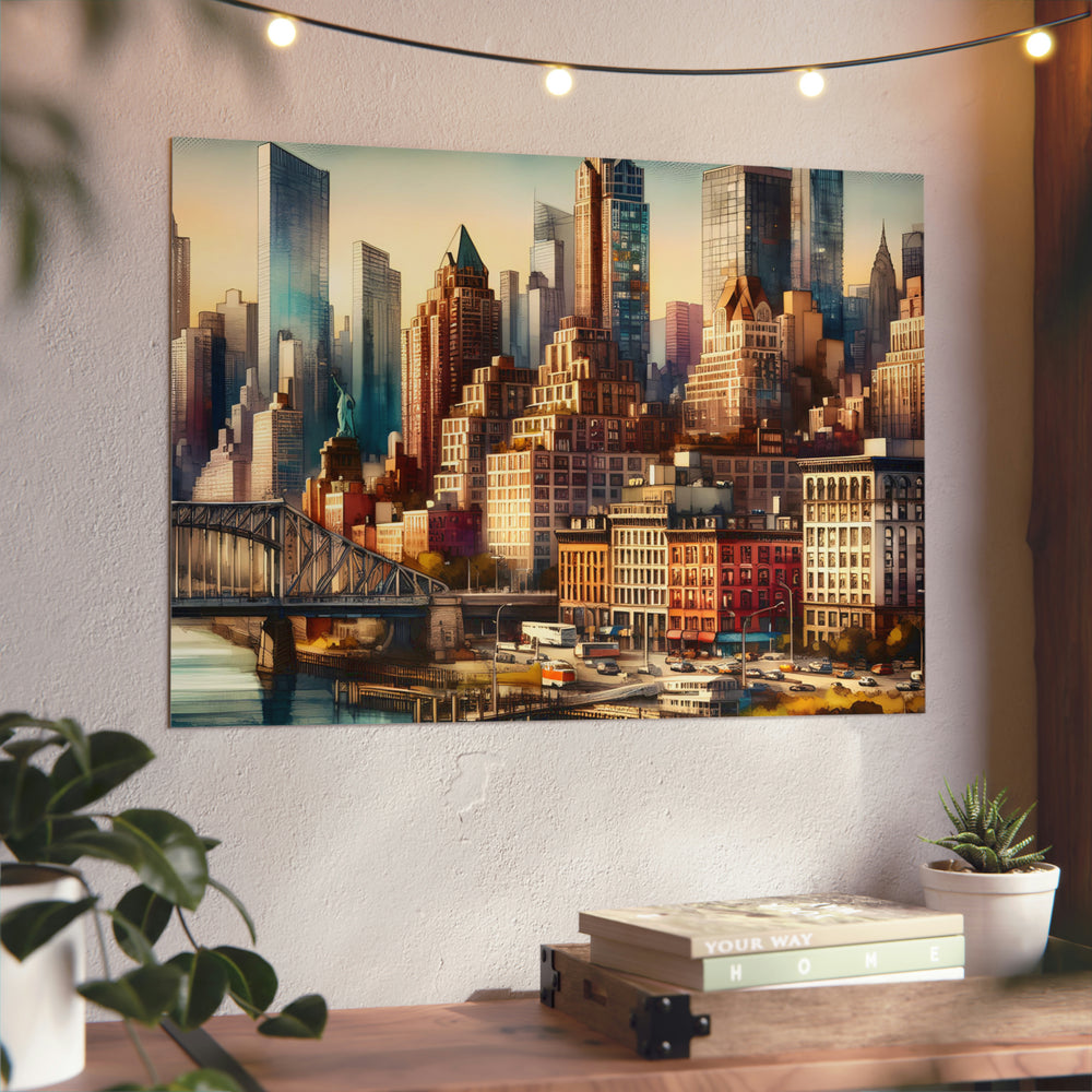 New-York Amour Eternel.- Tableau aluminium