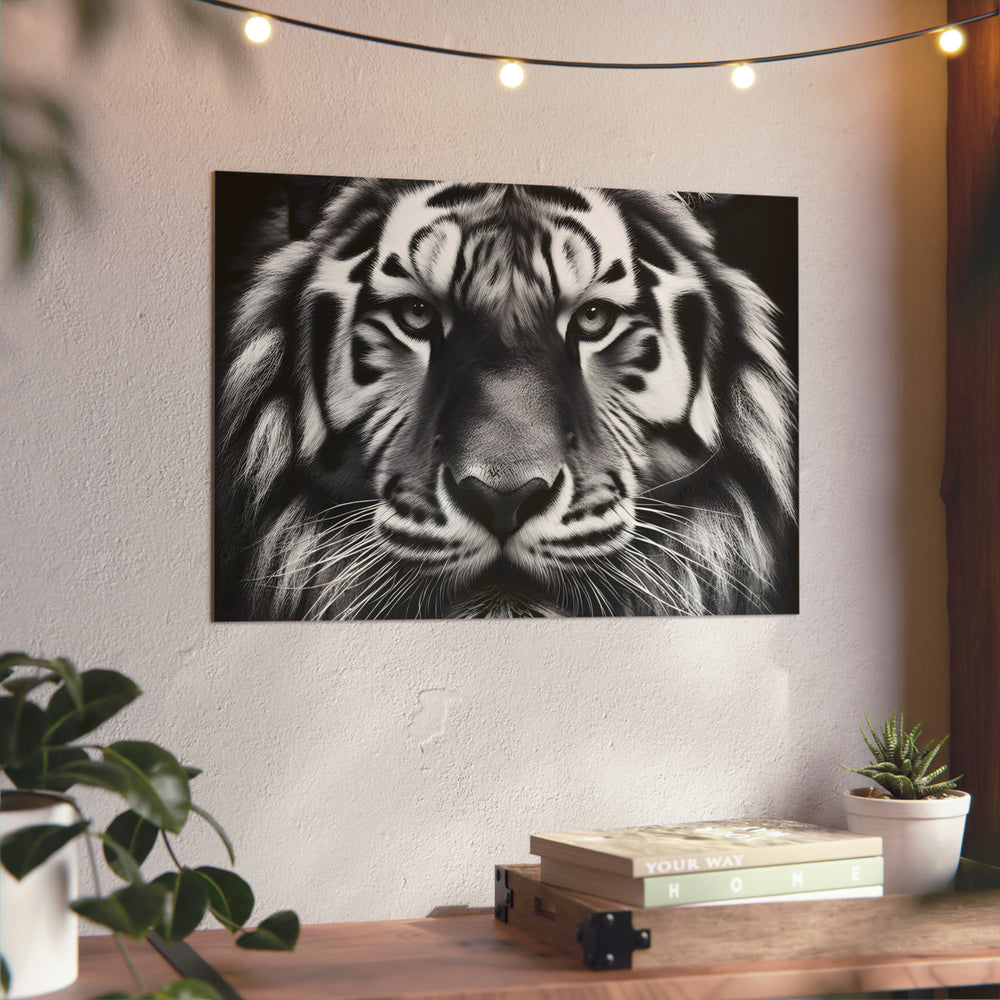 Tigre Feu Eau Lune- Tableau aluminium