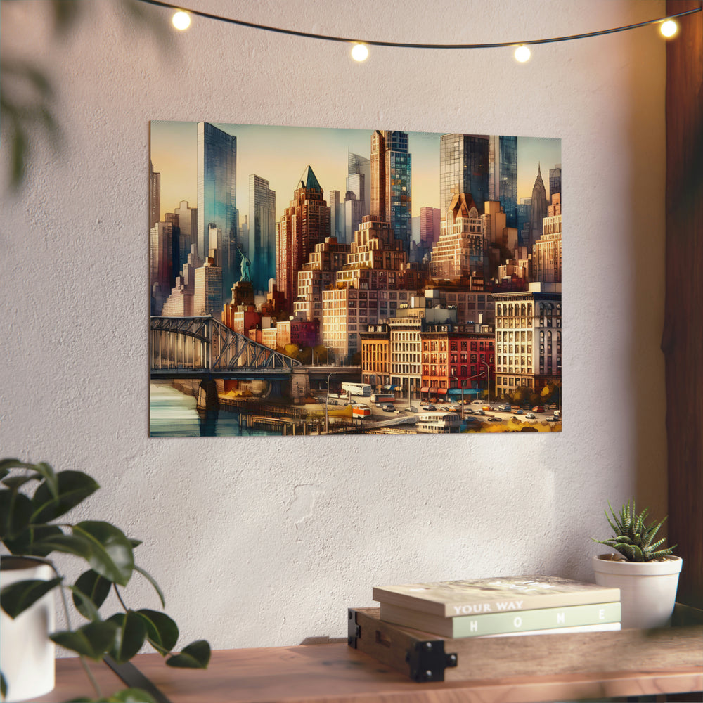 New-York Amour Eternel.- Tableau aluminium