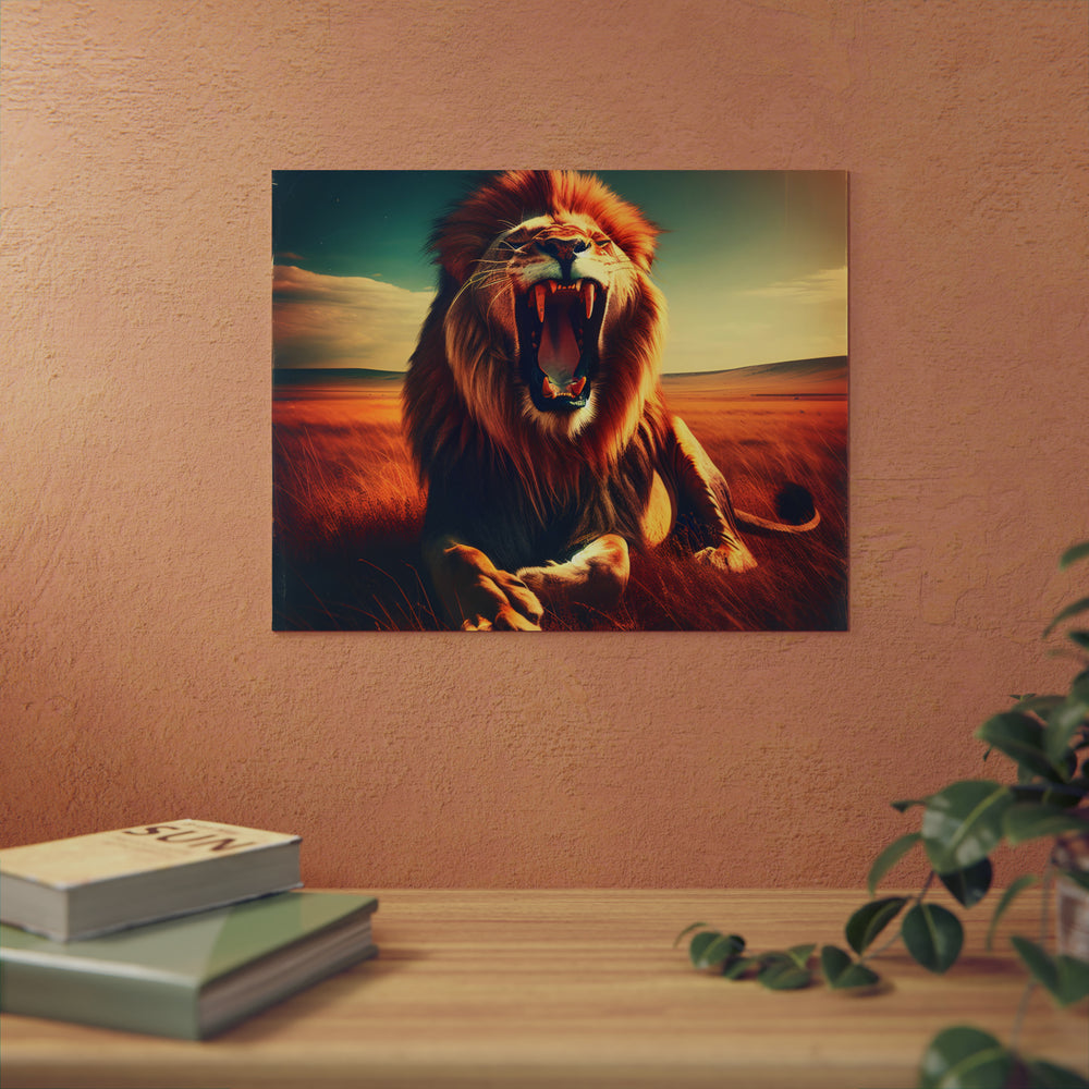 Lion rugit - Tableau aluminium