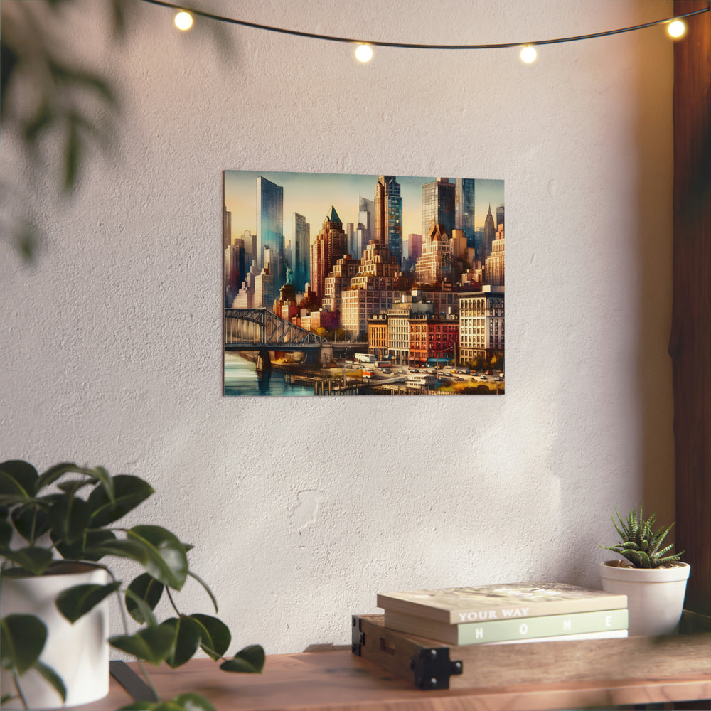 New-York Amour Eternel.- Tableau aluminium