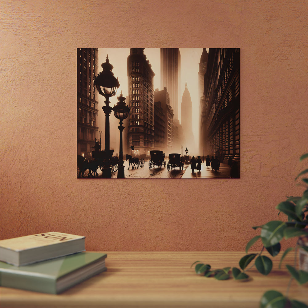 New-York, amour, vies, brume.- Tableau aluminium