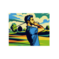 Golf divin rouge vert- Tableau aluminium