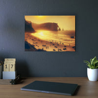 Sable, vagues, plage.- Tableau aluminium