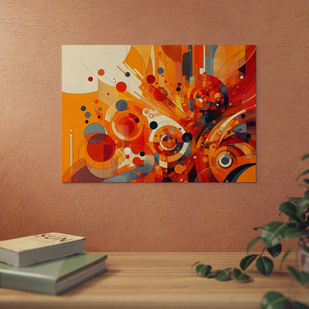 Cœur orange doux- Tableau aluminium