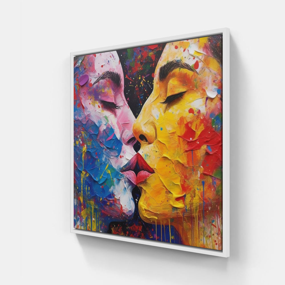 Amorous Embrace Devotion Connection-Canvas-artwall-20x20 cm-White-Artwall