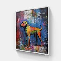 Dog bark woof-Canvas-artwall-20x20 cm-White-Artwall