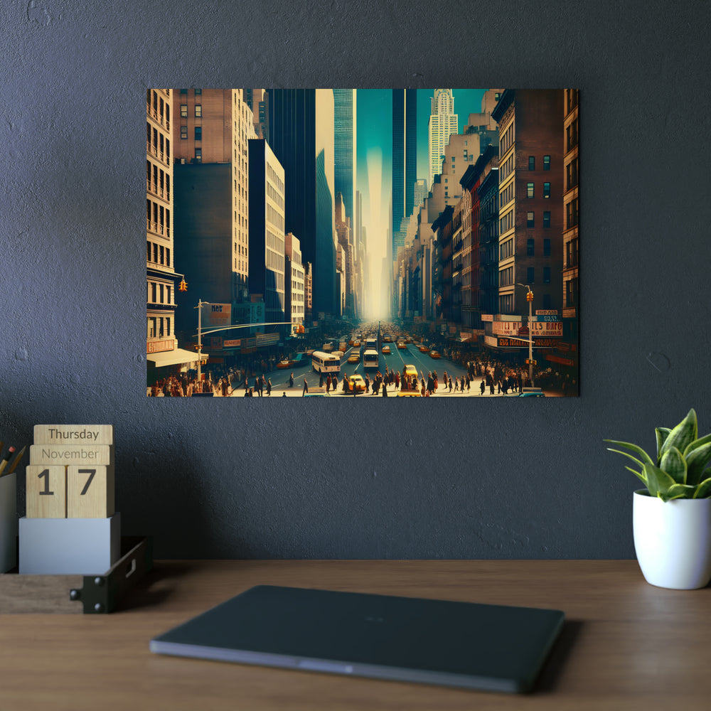 New-York Aime Amour.- Tableau aluminium