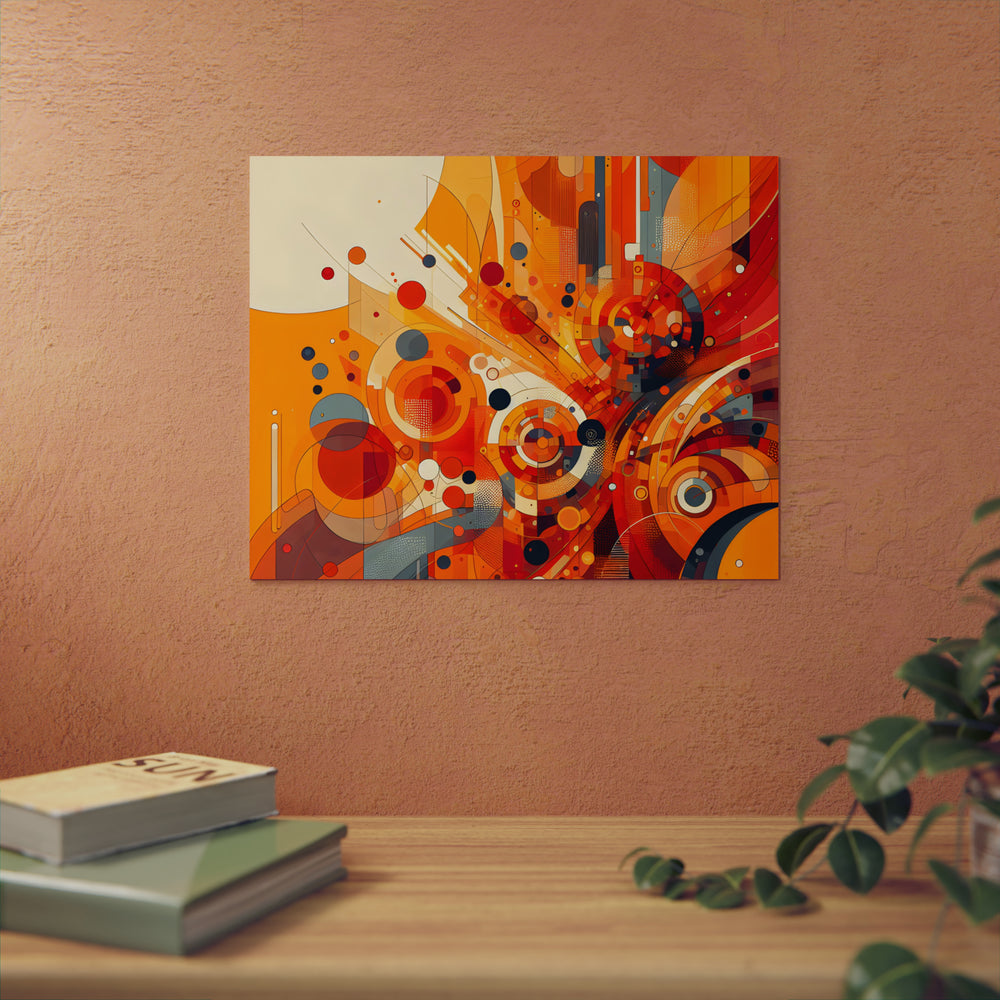 Cœur orange doux- Tableau aluminium