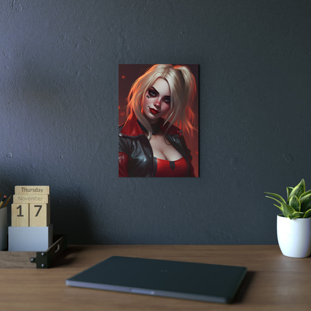 Harley Quinn rire et chaos tableau aluminium