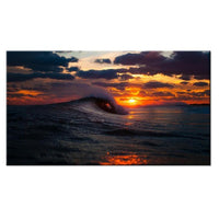 Wave at Sunset Landscape Canvas