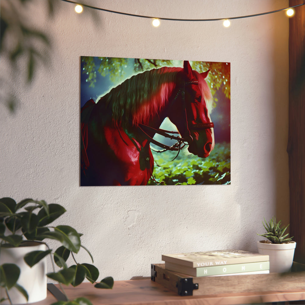 Cheval galop courage fou.- Tableau aluminium