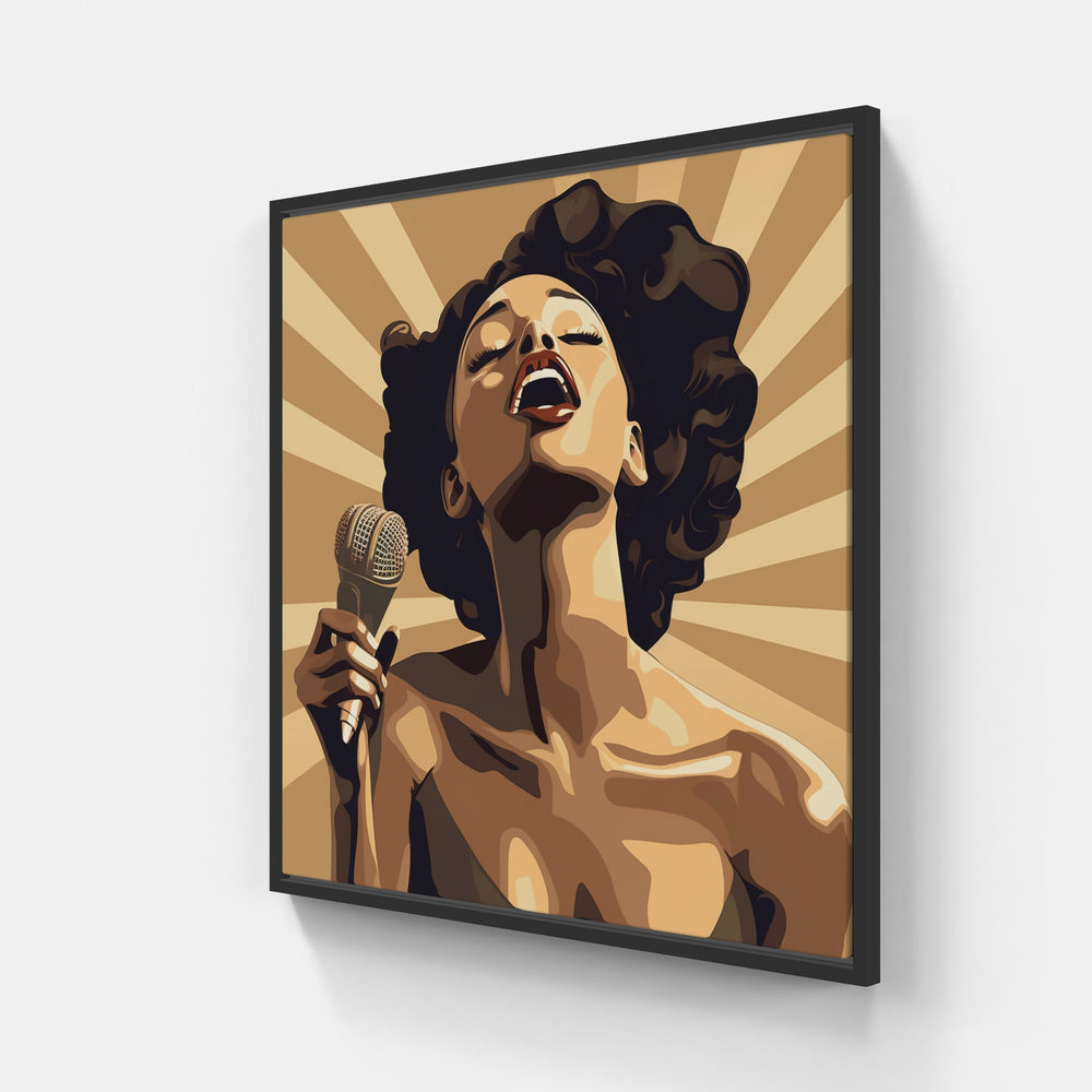 Melodic Singer Stage-Canvas-artwall-20x20 cm-Black-Artwall