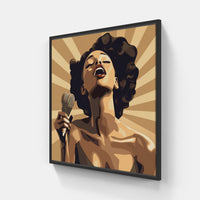 Melodic Singer Stage-Canvas-artwall-20x20 cm-Black-Artwall