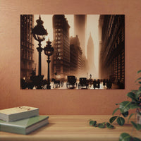 New-York, amour, vies, brume.- Tableau aluminium