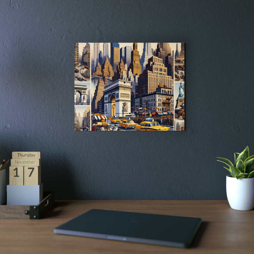 New-York jamais dormir.- Tableau aluminium