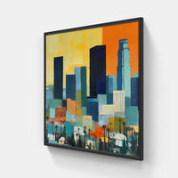 Enigmatic Night Skyline-Canvas-artwall-20x20 cm-Black-Artwall