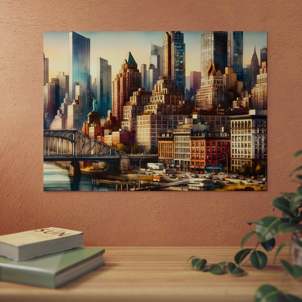 New-York Amour Eternel.- Tableau aluminium