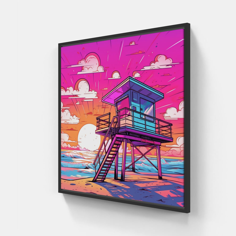 Seaside Picnic Breeze-Canvas-artwall-20x20 cm-Black-Artwall
