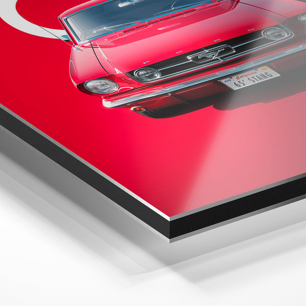Mustang 1965 — Affiche pop-art rétro automobile — Aluminium Dibond relief 3D
