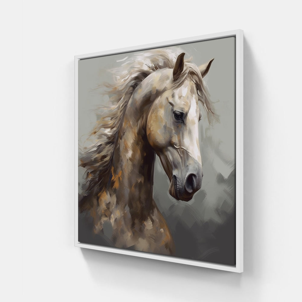 Powerful Horse Stance-Canvas-artwall-20x20 cm-White-Artwall