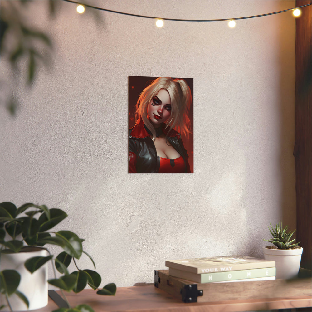 Harley Quinn rire et chaos tableau aluminium