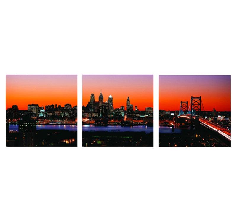 Manhattan Sunset modern triptych