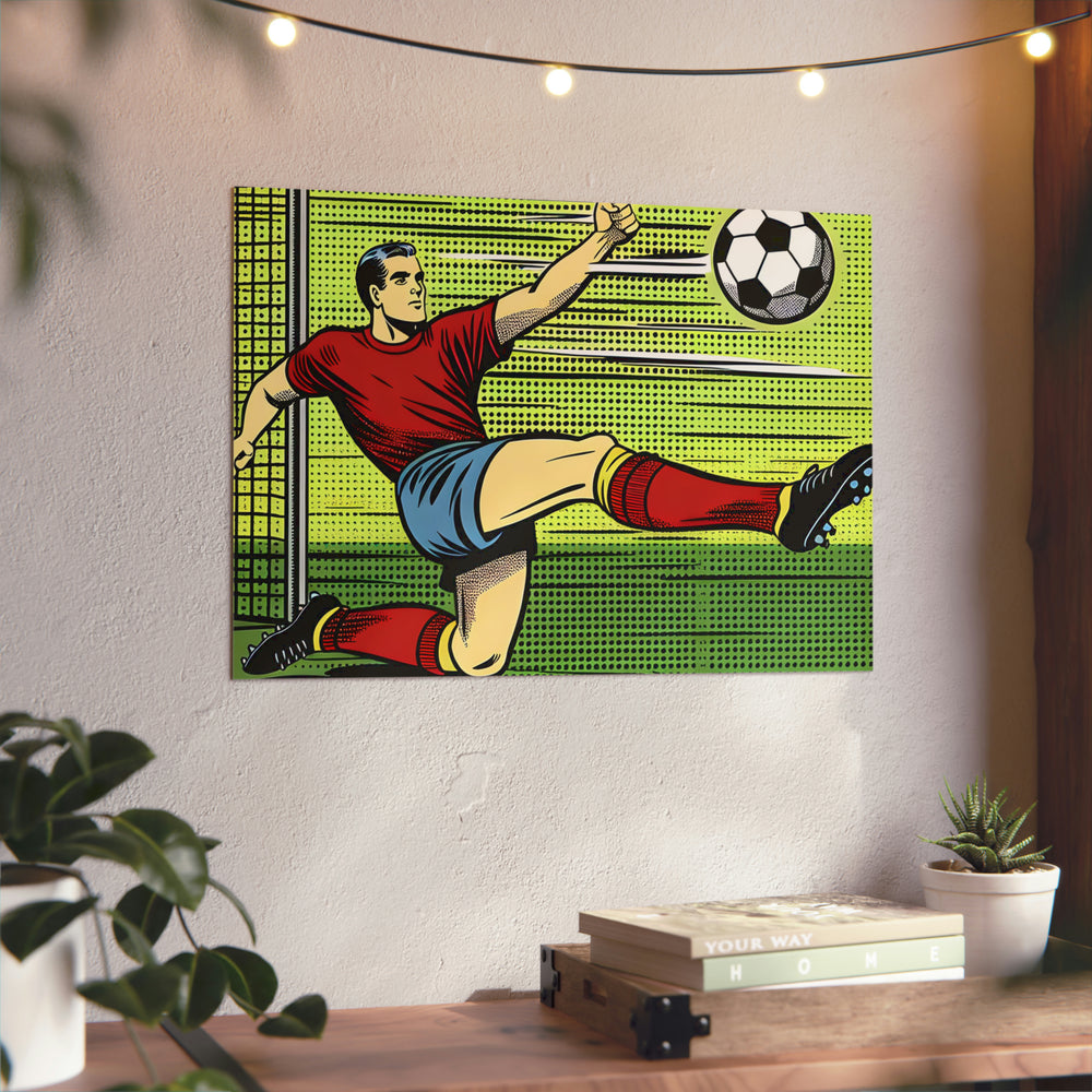 kick, goal, game, foot- Tableau aluminium