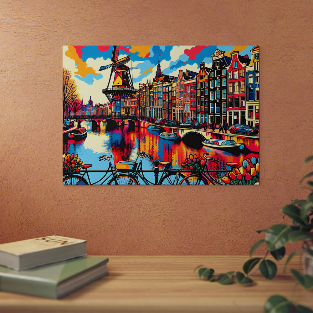 Amsterdam, Amour, Rêve, Vrai.- Tableau aluminium