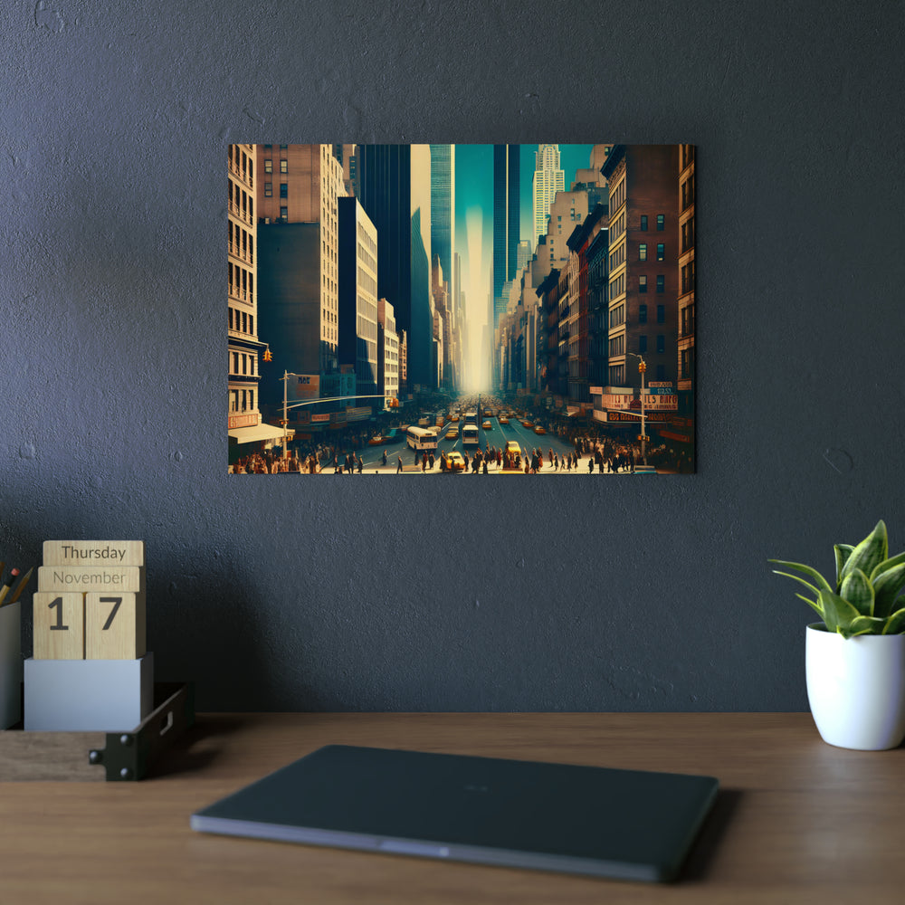 New-York Aime Amour.- Tableau aluminium