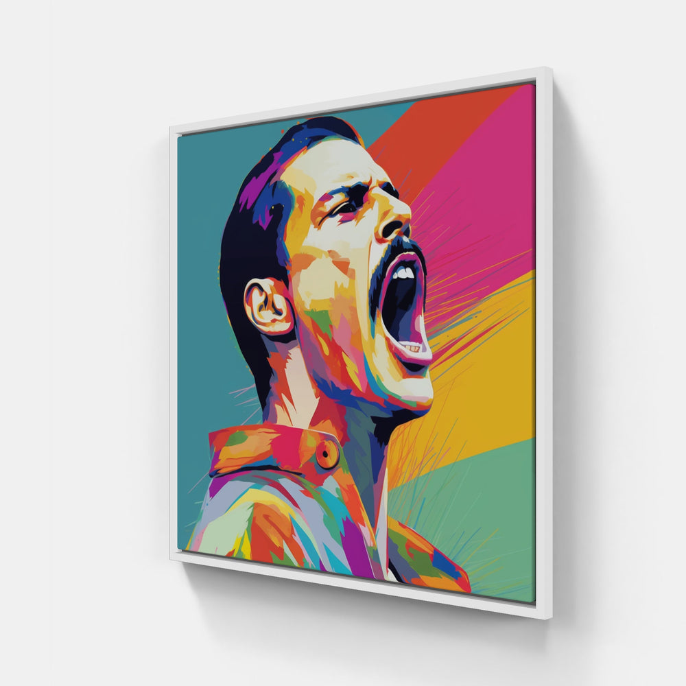 Freddie Mercury Popstar-Canvas-artwall-20x20 cm-White-Artwall