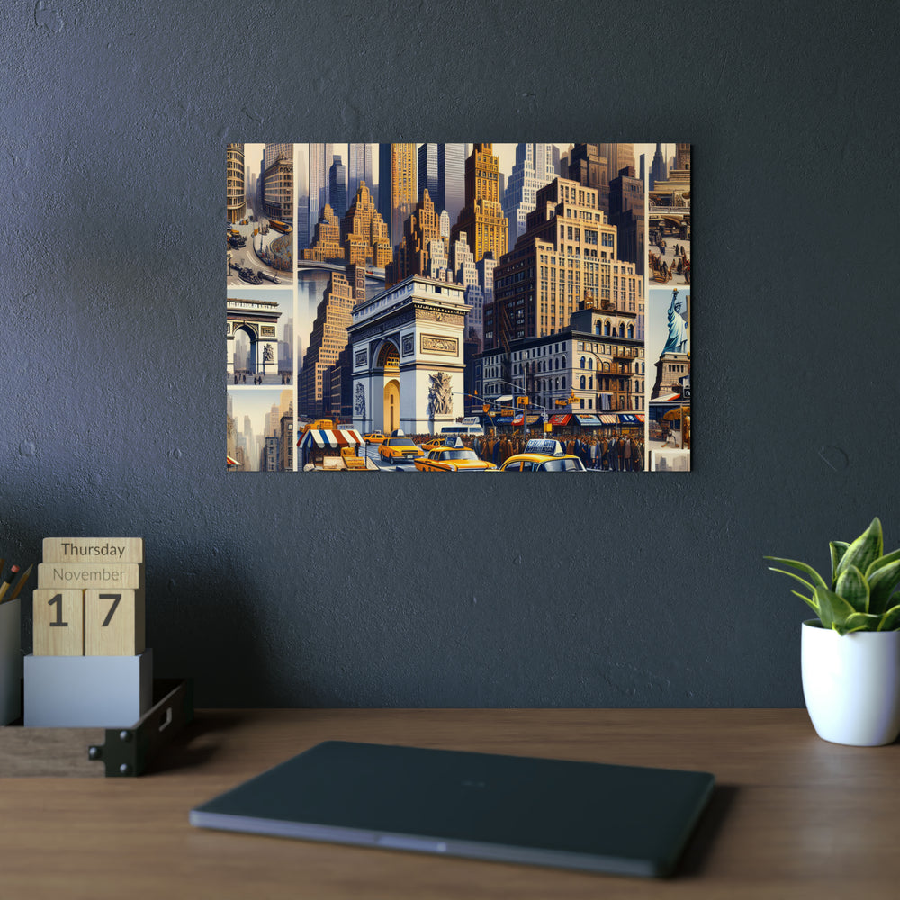 New-York jamais dormir.- Tableau aluminium