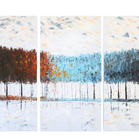 Winter Trees Abstract Oil Painting