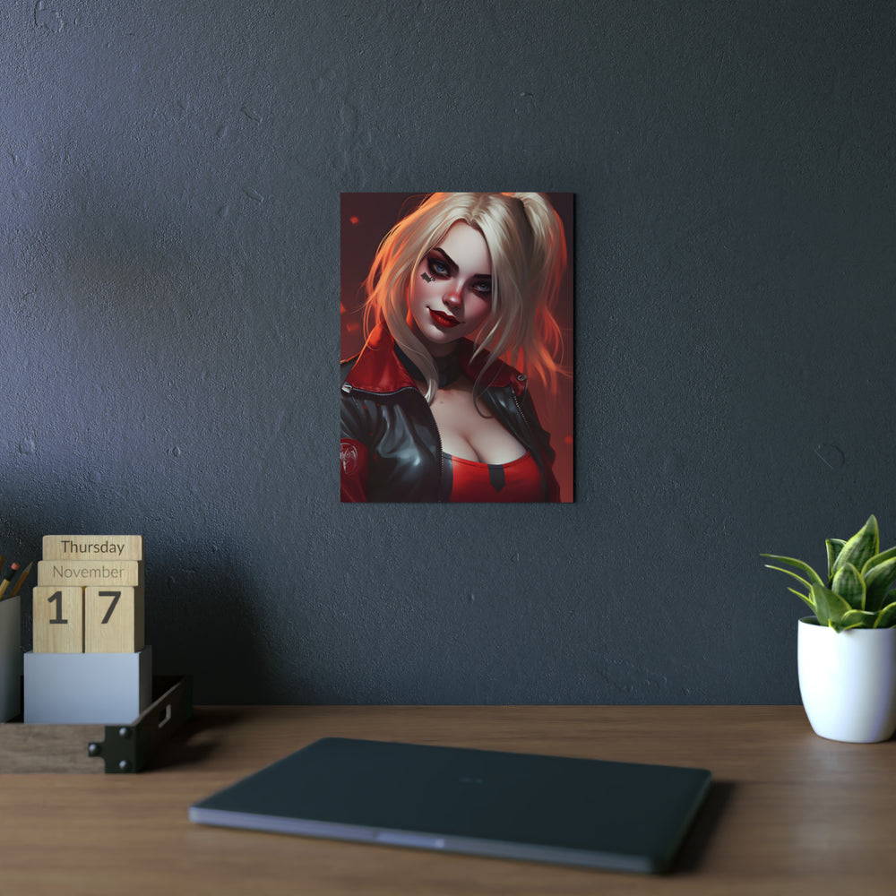 Harley Quinn rire et chaos tableau aluminium