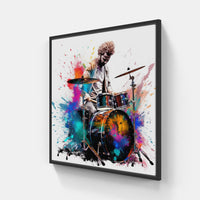 Energetic Drum Strokes-Canvas-artwall-20x20 cm-Black-Artwall