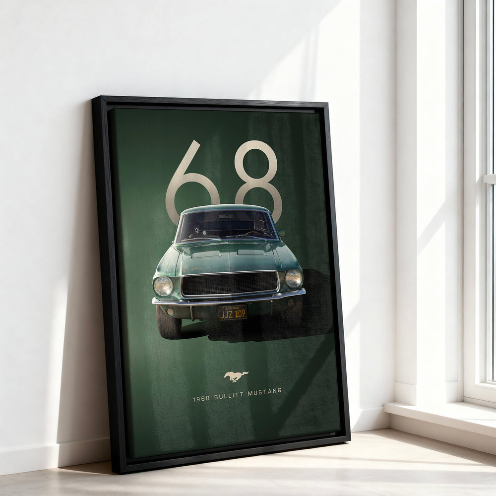 Le tableau accroché en situation dans un intérieur meublé.
