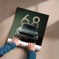 L'impression présentée en poster, sans encadrement, sur un mur neutre.