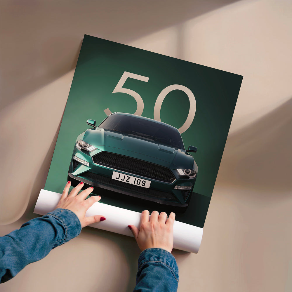 L'impression présentée en poster, sans encadrement, sur un mur neutre.
