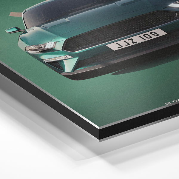 Voiture de sport verte turquoise, édition 50 ans — Aluminium Dibond