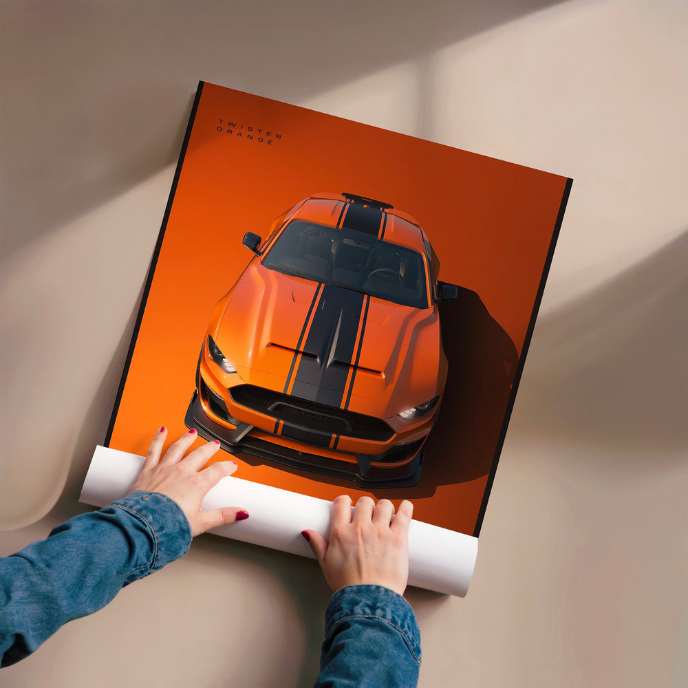 L'impression présentée en poster, sans encadrement, sur un mur neutre.