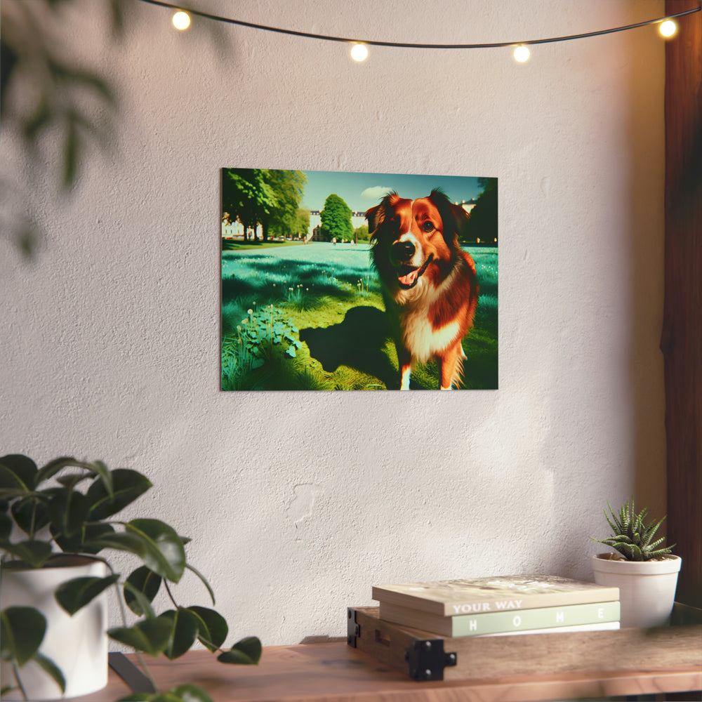 Chien Adore Jouer- Tableau aluminium