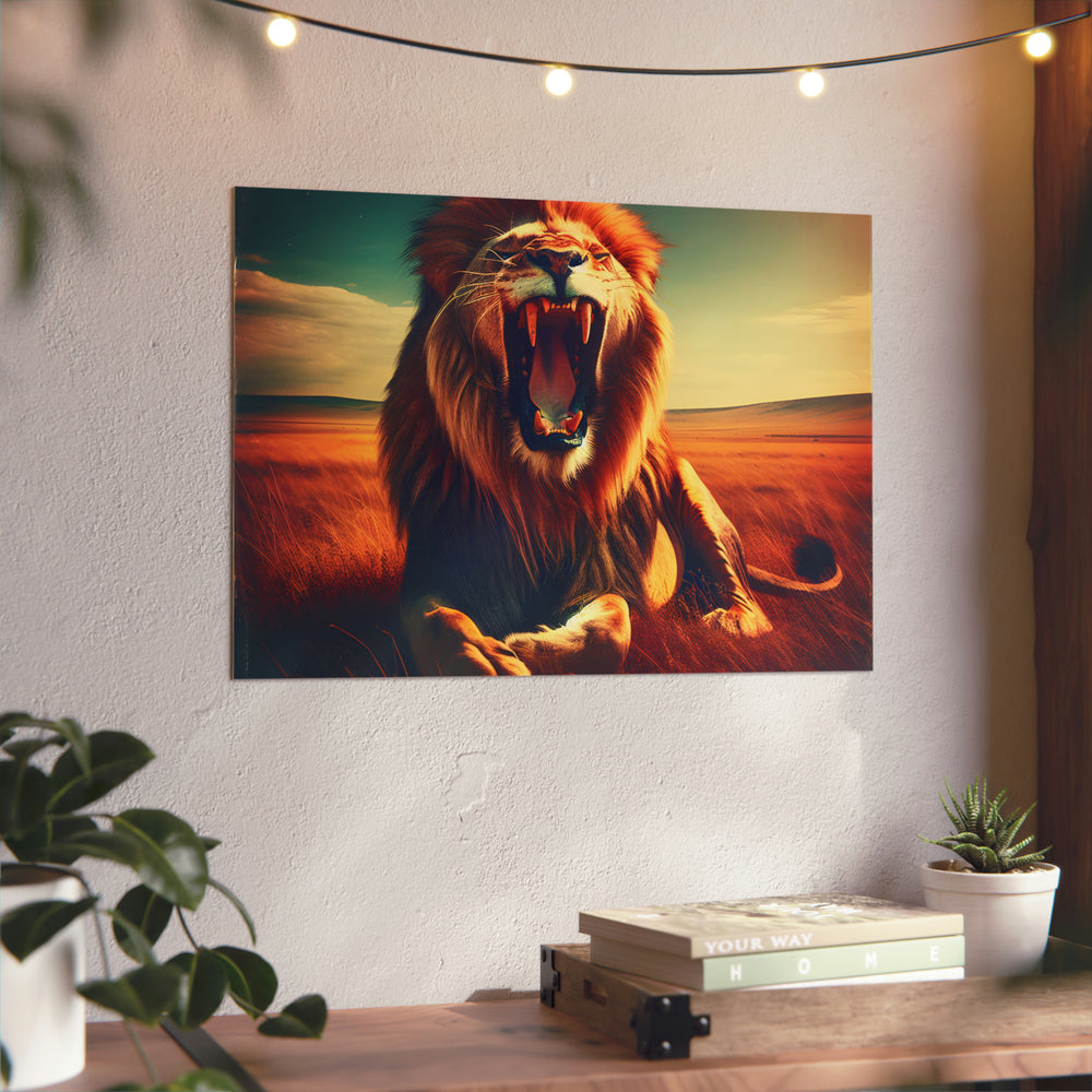 Lion rugit - Tableau aluminium