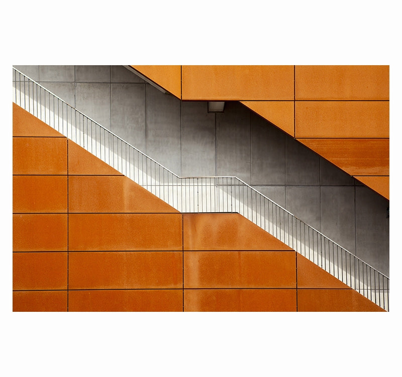 Orange Stairs Modern Art Photo