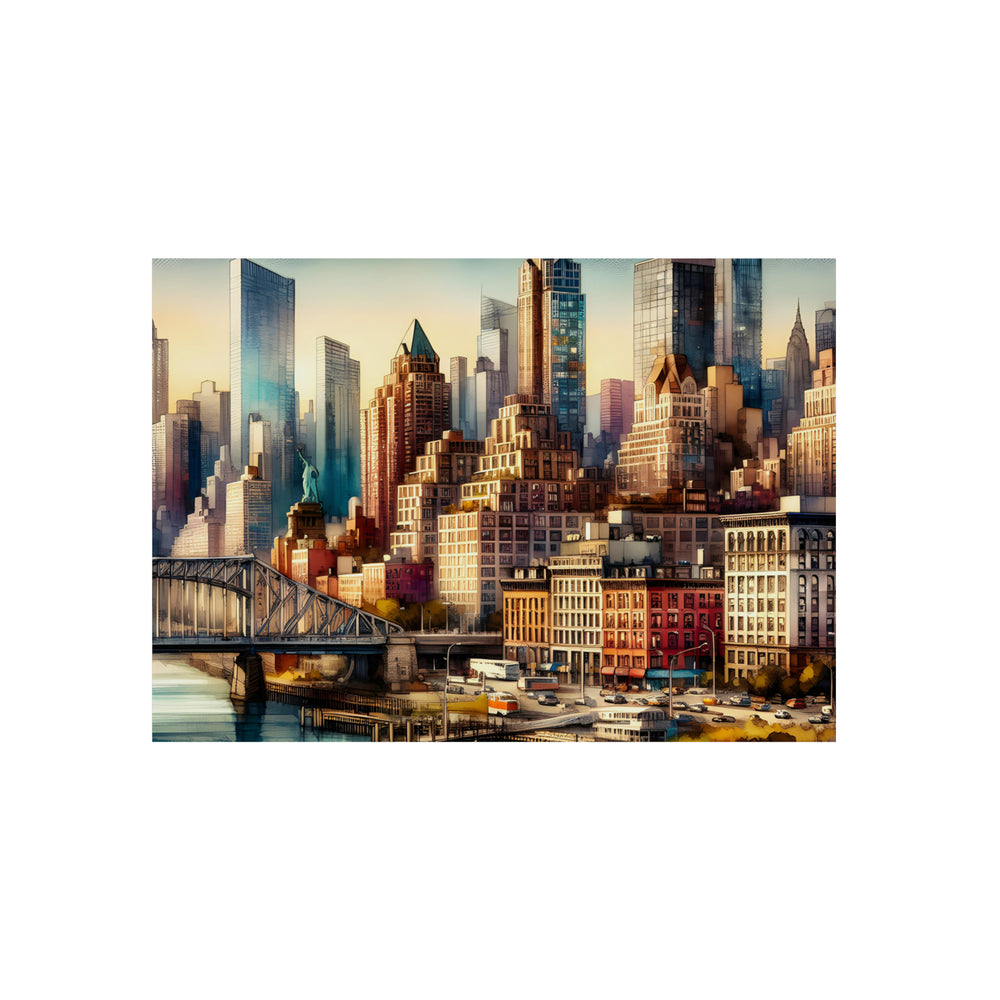 New-York Amour Eternel.- Tableau aluminium