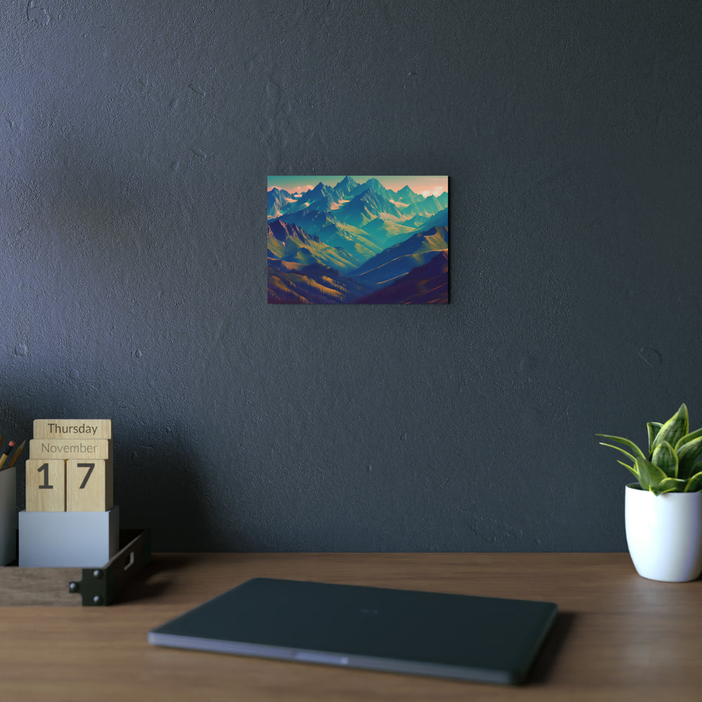 "Montagne haut ciel bleu"- Tableau aluminium