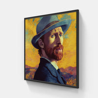 Van Gogh's Starry Night-Canvas-artwall-20x20 cm-Black-Artwall